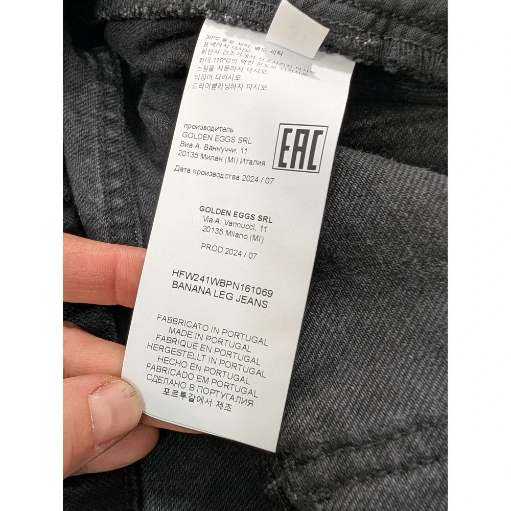 HALFBOY Banana Leg Jeans Women's 31 Black Denim barrel NWTs‎ timeless luxury